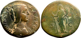 Roman Empire Didia Clara (daughter of Didius Julianus) AD 193 Æ Sestertius About Very Fine; interesting two-tone patina
