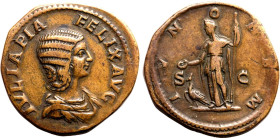 Roman Empire Julia Domna (wife of Septimius Severus) AD 211-215 Æ Sestertius Very Fine; double struck rev