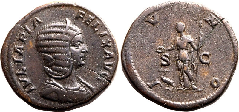 Roman Empire Julia Domna (wife of Septimius Severus) AD 211-217 Æ Sestertius Goo...