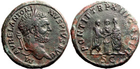 Roman Empire Caracalla AD 210 Æ Sestertius Very Fine