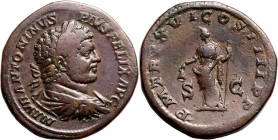 Roman Empire Caracalla AD 213 Æ Sestertius Very Fine