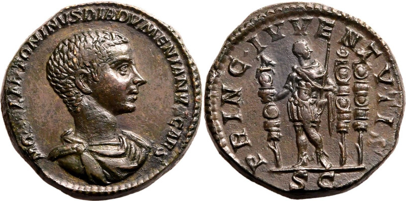 Roman Empire Diadumenian (Caesar) AD 217-218 Æ As About Extremely Fine; a superb...