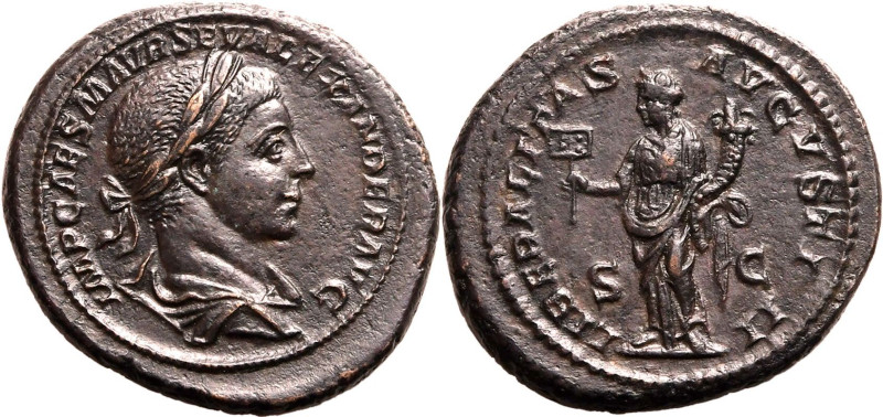 Roman Empire Severus Alexander AD 222-231 Æ As Good Extremely Fine; possibly the...