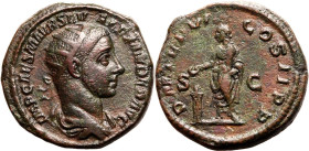 Roman Empire Severus Alexander AD 227 Æ Dupondius About Extremely Fine; cleaning marks, otherwise a superb example of an extremely rare type