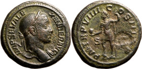Roman Empire Severus Alexander AD 230 Æ As About Good Very Fine; slight roughness, well-centred with a beautiful green patina