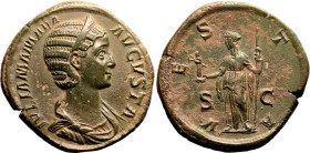 Roman Empire Julia Mamaea (mother of Severus Alexander) AD 222-235 Æ Sestertius Extremely Fine; a lovely specimen, attractive green patina
