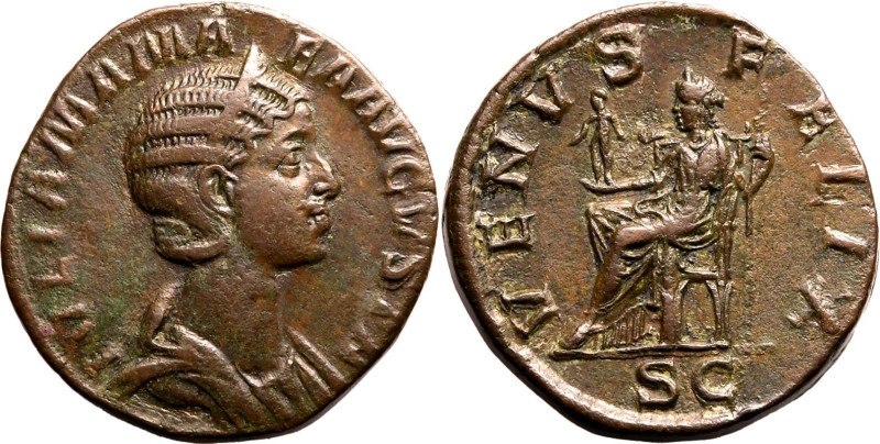 Roman Empire Julia Mamaea (mother of Severus Alexander) AD 224 Æ Sestertius Good...