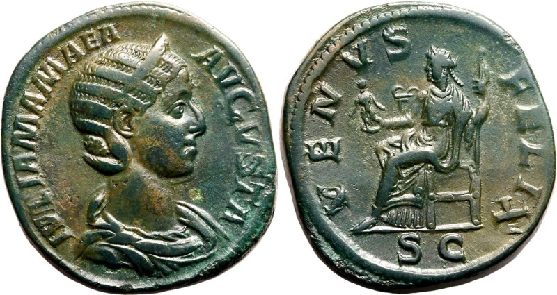 Roman Empire Julia Mamaea (mother of Severus Alexander) AD 224 Æ Sestertius Good...