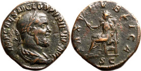 Roman Empire Pupienus AD 238 Æ Sestertius Very Fine