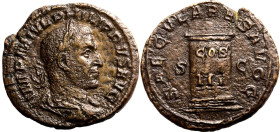 Roman Empire Philip I AD 248 Æ Sestertius Very Fine; porous areas, smoothed and tooled