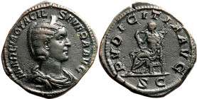 Roman Empire Otacilia Severa (wife of Philip I) AD 245 Æ Sestertius About Good Very Fine