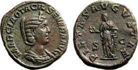 Roman Empire Otacilia Severa (wife of Philip I) AD 249 Æ Sestertius Good Very Fine; mottled patina, light cleaning marks