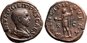Roman Empire Philip II (Caesar) AD 244-246 Æ Sestertius About Good Very Fine