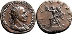 Roman Empire Trajan Decius AD 249-251 Æ Double Sestertius Very Fine; smoothed fields
