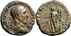 Roman Empire Trajan Decius AD 249-251 Æ Sestertius About Good Very Fine; featuring a striking portrait