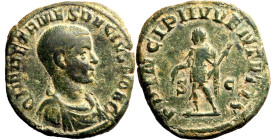 Roman Empire Herennius Etruscus (Caesar) AD 250-251 Æ Sestertius About Very Fine