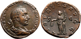 Roman Empire Trebonianus Gallus AD 251-253 Æ Sestertius Good Very Fine; an impressive portrait of Gallus