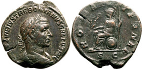 Roman Empire Trebonianus Gallus AD 251-253 Æ Sestertius Very Fine; smoothed