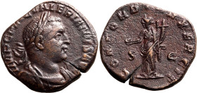 Roman Empire Valerian I AD 254 Æ Sestertius Good Very Fine; areas of roughness, a fine portrait