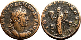 Roman Empire Gallienus AD 255-256 Æ Sestertius About Very Fine; smoothed