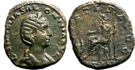 Roman Empire Salonina (wife of Gallienus) AD 257 Æ Sestertius Very Fine; smoothed, rev. struck from worn die