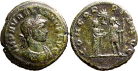 Roman Empire Aurelian AD 275 Æ As Very Fine; green patina, heavy example