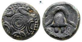 Kings of Macedon. Uncertain mint in Asia. Time of Alexander III - Philip III 325-310 BC.  Struck under Asandros, circa 323-319 BC. Bronze Æ