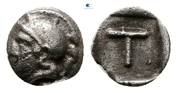 Arkadia. Tegea circa 423-400 BC. 
Tetartemorion AR

6 mm, 0,23 g



Very ...