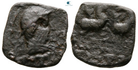 Bactria. Greco-Bactrian Kingdom. Eukratides I Megas 170-145 BC. Bronze Æ
