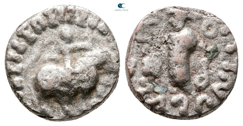 Indo-Skythians. Azes 58-19 BC. 
Drachm AR

13 mm, 2,03 g



Nearly Very F...