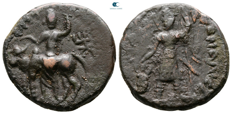 Kushan Empire. Vasudeva I AD 180-220. 
Tetradrachm Æ

25 mm, 10,33 g



G...