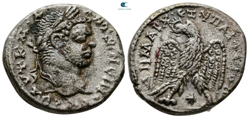 Seleucis and Pieria. Antioch. Caracalla AD 198-217. 
Billon-Tetradrachm

28 m...