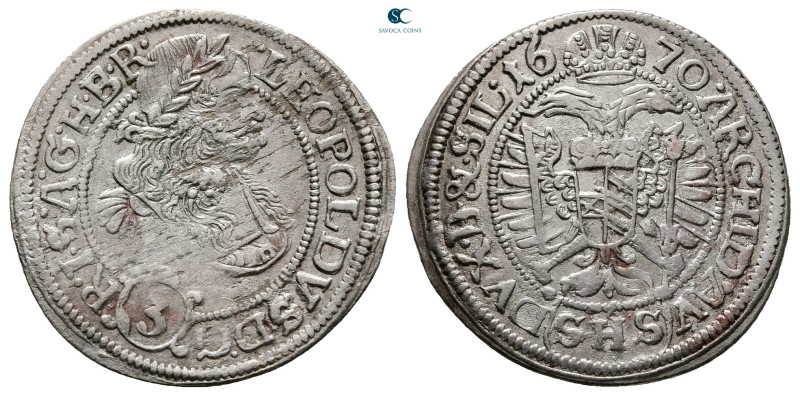 Austria. Breslau (Poland). Leopold I of Habsburg AD 1657-1705.
3 Kreuzer AR 167...