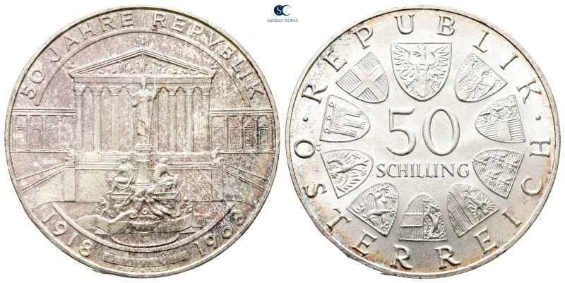 Austria. AD 1968.
50 Schilling AR

34 mm, 19,98 g



Nearly Uncirculated