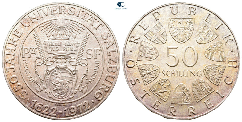 Austria. AD 1972.
50 Schilling AR

34 mm, 19,96 g



Nearly Uncirculated