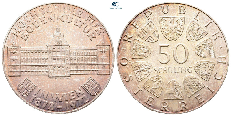 Austria. AD 1972.
50 Schilling AR

34 mm, 20,01 g



Nearly Uncirculated