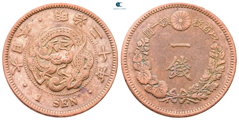 Japan. Mutsuhito (Meiji) AD 1867-1912.
1 Sen Cu 1887

27 mm, 6,99 g



Ve...