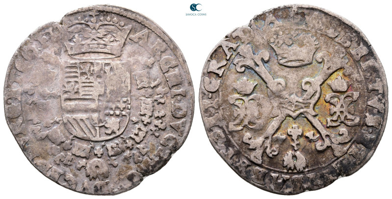 Spanish Netherlands. Flanders . Albert and Isabelle AD 1598-1621.
1/2 Patagon A...