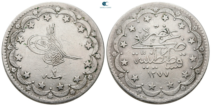 Turkey. Qustantînîya (Constantinople). Abdul Aziz AD 1866-1870.
20 Kurush AR
...