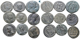Lot of ca. 9 late roman bronze coins / SOLD AS SEEN, NO RETURN!Very Fine