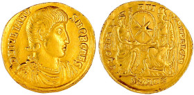 Kaiserzeit
Julian II., 360-363
Solidus, als Caesar, 355/361, Antiochia, 7. Offizin. 4,36 g. sehr schön/vorzüglich. RIC 167.