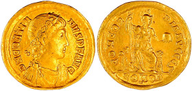 Kaiserzeit
Gratianus, 367-383
Solidus 380/381, Constantinopel. 6. Offizin. 4,35 g. sehr schön/vorzüglich. RIC 44a. Depeyrot 31/1.