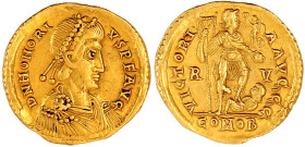 Kaiserzeit
Honorius, 393-423
Solidus 402/406, Ravenna. 4,36 g. sehr schön/vorzüglich. RIC 1287.