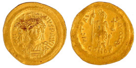 Kaiserreich
Justinus II., 565-578
Solidus 565/578. Constantinopel, 9. Offizin. 4,37 g. sehr schön/vorzüglich, winz. Schrötlingsfehler Exemplar Via N...