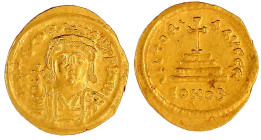 Kaiserreich
Tiberius II. Constantin, 578-582
Solidus 578/582. Constantinopel, 5. Off. Brb. v.v./Stufenkreuz. 4,45 g. vorzüglich Exemplar Via e-live ...