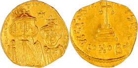 Kaiserreich
Constans II., 641-668
Solidus 654/659, Constantinopel, 1. Off. 4,34 g. vorzüglich/Stempelglanz, Prachtexemplar. Sear 959.