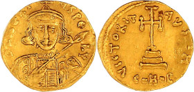 Kaiserreich
Tiberius III. Apsimarus, 698-705
Solidus 698/705, Constantinopel, 8. Offizin. 4,35 g. sehr schön/vorzüglich, Kratzer Exemplar Via Numism...