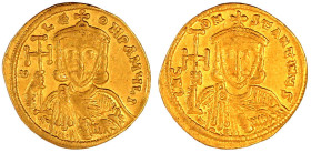 Kaiserreich
Constantin V. und Leo IV. 741-775
Solidus 741/751, Constantinopel. 4,39 g. vorzüglich Exemplar Artemide Aste Auktion 57, Nr. 646. Sear 1...