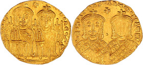 Kaiserreich
Leo IV., 775-780
Solidus, gemeinsam mit Constantin VI., 776/778, Constantinopel. 4,43 g. vorzüglich Exemplar Bertolami Auktion 236, Nr. ...