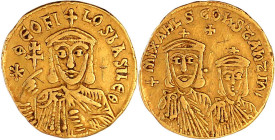 Kaiserreich
Theophil, 829-842
Solidus 829/842, Constantinopel. Brb. Theophil v.v./Brb. Michael und Constantin nebeneinander. 4,27 g. sehr schön Exem...